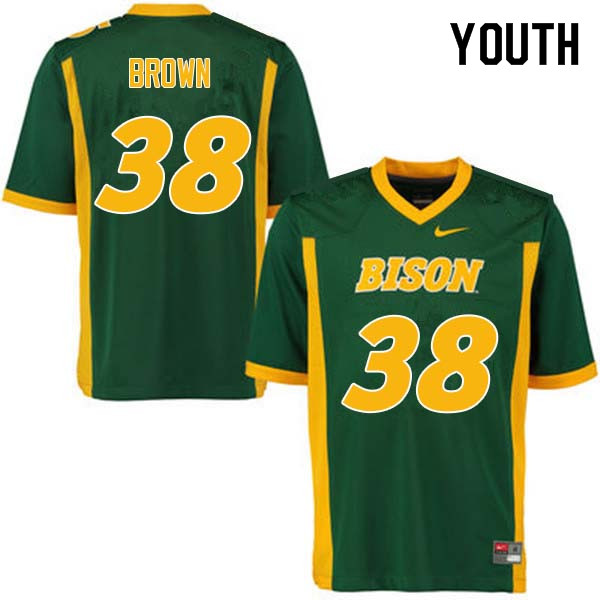 Youth #38 Jaxon Brown North Dakota State Bison College Football Jerseys Sale-Green